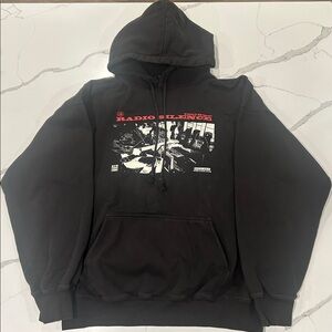 Brandy Melville Black Hoodie with Red and White Print